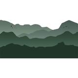 Foundry Select Mountain Wall Decal Canvas/Fabric in Green/Black | 24 H x 48 W in | Wayfair 56E892859F8A41B780E232C2269E7ED7