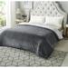 Cozy Tyme Zakary Flannel Blanket Reverse Heathered Sherpa For Bedroom Polyester in Gray/Brown | 60 W in | Wayfair B173-20DGT-WR