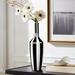 Orren Ellis Beland Abstract Band Ceramic Gourd Table Vase Ceramic in Black/White | 15 H x 4.75 W x 4.75 D in | Wayfair