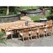 Rosecliff Heights Masson 11 Piece Teak Outdoor Dining Set Wood/Teak in Brown/White | 31 H x 82 W x 48 D in | Wayfair