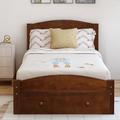 Red Barrel Studio® Granita Twin Solid Wood Storage Platform Bed Wood in Brown | 36.1 H x 41.3 W x 79.5 D in | Wayfair