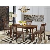 Charlton Home® Sisneros 6 - Person Dining Set Wood/Upholstered in Brown | Wayfair D932C08C1A1645448A84343313FD8D98
