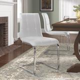 Wade Logan® Mcnabb Tufted Side Chair Upholstered/Fabric in White | 35 H x 19.25 W x 22.5 D in | Wayfair 7915B2E1C3D94008B6863DAE642C818D