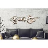 Rosecliff Heights Lookdown Fish & Sardines School Large Metal Wall Décor Metal in Brown/Gray | 20 H x 65 W x 6 D in | Wayfair