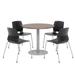 KFI Studios 36" L Round Manufactured Wood Breakroom Table & Chair Set Metal in Brown/Gray | 29 H in | Wayfair OLTFL36RD-B1922-SL-7960K-4-OL2700-P10