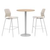 KFI Studios 30" L Round Manufactured Wood Breakroom Table & Chair Set Metal in Brown/Gray | 29 H in | Wayfair