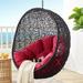 Encase Swing Outdoor Patio Lounge Chair Without Stand by Modway Polyester in Black | 125.5 H x 37 W x 43.5 D in | Wayfair EEI-3636-BLK-RED