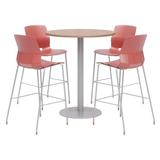 KFI Studios 42" L Round Manufactured Wood Breakroom Table & Chair Set Metal in Gray | 41 H in | Wayfair OLTFL36RD-B1922-SL-41-7937-4-OL2700BR-P41