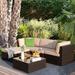 Latitude Run® Agaran 5 Piece Rattan Sectional Seating Group w/ Cushions Metal in Brown | 25 H x 27 W x 29 D in | Outdoor Furniture | Wayfair