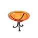 Fleur De Lis Living 12 Inch Crackle Birdbath w/ Tripod Stand Glass in Yellow | 12.75 H x 12.5 W x 9.25 D in | Wayfair