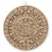 World Menagerie Natural Aztec Sun Stone Ceramic Plaque Wall Décor Ceramic in Brown/Gray | 10.3 H x 10.3 W in | Wayfair 210048