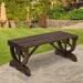 Foundry Select Lofton Outdoor Wooden Garden Bench Wood/Natural Hardwoods in Brown/White | 20.75 H x 41.25 W x 19.75 D in | Wayfair