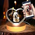 Personalized Custom 3D Photo Engraved Crystal Pet Gift (Small Heart)