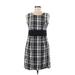 A. Byer Casual Dress - Mini Scoop Neck Sleeveless: Black Color Block Dresses - Women's Size 9