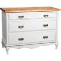 Buffet campagnard en bois massif de tilleul structure antique blanche plan finition naturelle