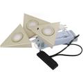 Kit de 3 spots led triangulaires - 12 v - 1,8 w - Angle d'éclairage : 60° - Couleur de la lumière :