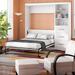 Wade Logan® Arlex Murphy Bed w/ Shelving & Drawers Wood in White | 89.1 H x 89.6 W x 92.25 D in | Wayfair 2A3A4C655A6C443CB0C168FE20B00967