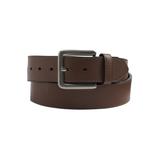 Men's Big & Tall Casual Stitched Edge Leather Belt by KingSize in Brown (Size 48/50)