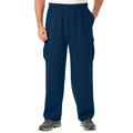 Men's Big & Tall Fleece Cargo Sweatpants by KingSize in Navy (Size 4XL)