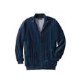 Men's Big & Tall Velour Full-Zip Jacket by KingSize in Navy (Size 4XL)