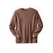 Men's Big & Tall Waffle-Knit Thermal Crewneck Tee by KingSize in Heather Brown (Size 6XL) Long Underwear Top