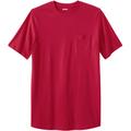 Men's Big & Tall Shrink-Less™ Lightweight Longer-Length Crewneck Pocket T-Shirt by KingSize in Red (Size 6XL)