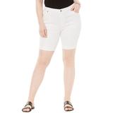 Plus Size Women's Invisible Stretch® Contour Cuffed Short by Denim 24/7 in White Denim (Size 24 W)