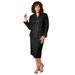 Plus Size Women's Two-Piece Skirt Suit with Shawl-Collar Jacket by Roaman's in Black (Size 14 W)