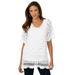 Plus Size Women's French Crochet Sweater by Roaman's in White (Size S)