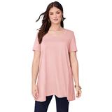 Plus Size Women's Scoopneck Swing Ultimate Tunic by Roaman's in Soft Blush (Size 38/40) Long Shirt