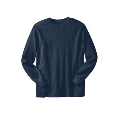 Men's Big & Tall Waffle-knit thermal crewneck tee by KingSize in Navy (Size 2XL) Long Underwear Top
