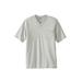 Men's Big & Tall Shrink-Less™ Lightweight V-Neck Pocket T-Shirt by KingSize in Heather Grey (Size 9XL)