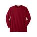 Men's Big & Tall Shrink-Less™ Lightweight Long-Sleeve Crewneck Pocket T-Shirt by KingSize in Rich Burgundy (Size 9XL)