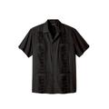 Men's Big & Tall KS Island™ Short-Sleeve Guayabera Shirt by KS Island in Black (Size XL)