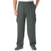 Men's Big & Tall Fleece Cargo Sweatpants by KingSize in Heather Charcoal (Size 7XL)