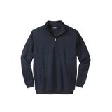 Men's Big & Tall Quarter Zip Sweater Fleece by KingSize in Slate Blue Marl (Size 2XL)
