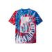 Men's Big & Tall Tie-Dye Graphic Tee by KingSize in American Flag Tie Dye (Size 4XL)