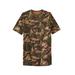 Men's Big & Tall Heavyweight Longer-Length Pocket Crewneck T-Shirt by Boulder Creek in Olive Camo (Size L)