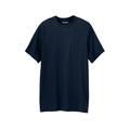 Men's Big & Tall Shrink-Less™ Lightweight Longer-Length Crewneck Pocket T-Shirt by KingSize in Navy (Size 6XL)