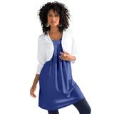 Plus Size Women's Bolero Cardigan with Three-Quarter Sleeves by Roaman's in White (Size S) Shrug