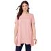 Plus Size Women's Scoopneck Swing Ultimate Tunic by Roaman's in Soft Blush (Size 30/32) Long Shirt