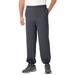 Men's Big & Tall Fleece Elastic Cuff Sweatpants by KingSize in Heather Charcoal (Size 4XL)