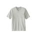 Men's Big & Tall Shrink-Less™ Lightweight V-Neck Pocket T-Shirt by KingSize in Heather Grey (Size L)