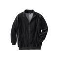 Men's Big & Tall Velour Full-Zip Jacket by KingSize in Black (Size 2XL)