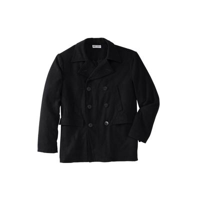 Men's Big & Tall Liberty Blues™ Double-Breasted Wool Peacoat by Liberty Blues in Black (Size 6XL)