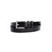 Men's Big & Tall Synthetic Leather Belt with Classic Stitch Edge by KingSize in Black Silver (Size 52/54)