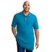 Men's Big & Tall Longer-Length Shrink-Less™ Piqué Polo Shirt by KingSize in Electric Turquoise (Size L)