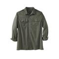 Men's Big & Tall Long Sleeve Pilot Shirt by Boulder Creek® in Olive (Size L)