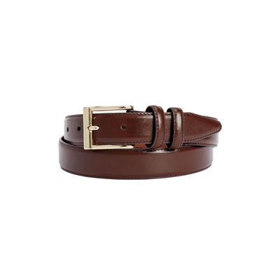 Men's Big & Tall Synthetic Leather Belt with Classic Stitch Edge by KingSize in Medium Brown Gold (Size 52/54)