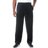 Men's Big & Tall Velour Open Bottom Pants by KingSize in Black (Size 4XL)